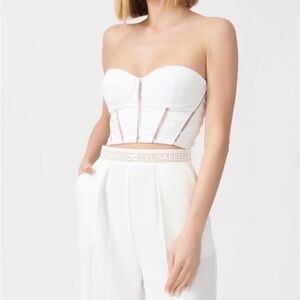 Elisabetta Franchi White Strapless Bustier